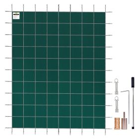 VEVOR Pool Safety Cover Fits 16x30ft Rectangle Inground Safety Pool Cover Green Mesh Solid Pool Safety Cover for Swimming Pool Winter Safety Cove